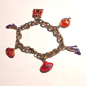 Vintage Red Hat Charm Bracelet